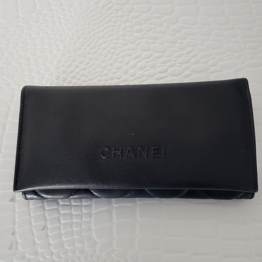 Authentic Chanel Quilted Sunglasses Case Black